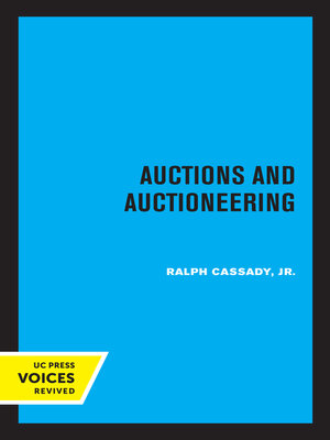 cover image of Auctions and Auctioneering